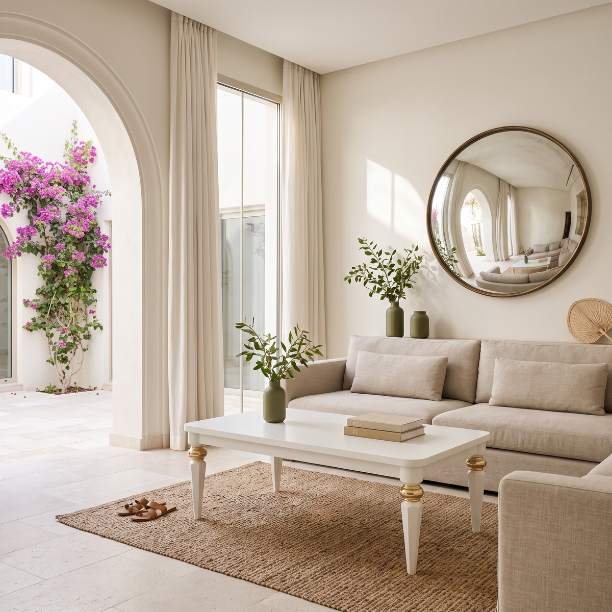 Paris White Coffee Table, second room view