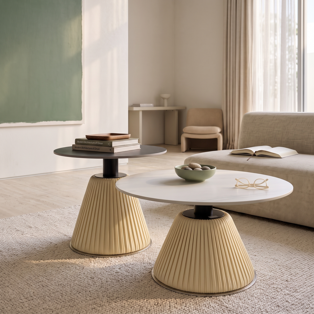 Round Coffee Table Set #11121-8, close view