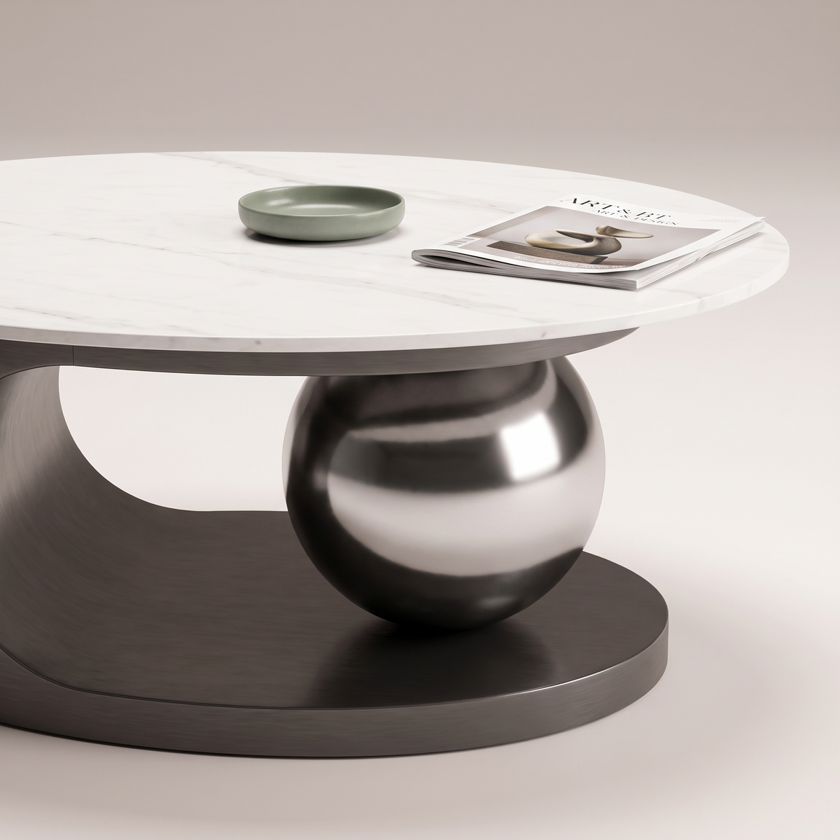 Sculptural Center Table #43, styled detail