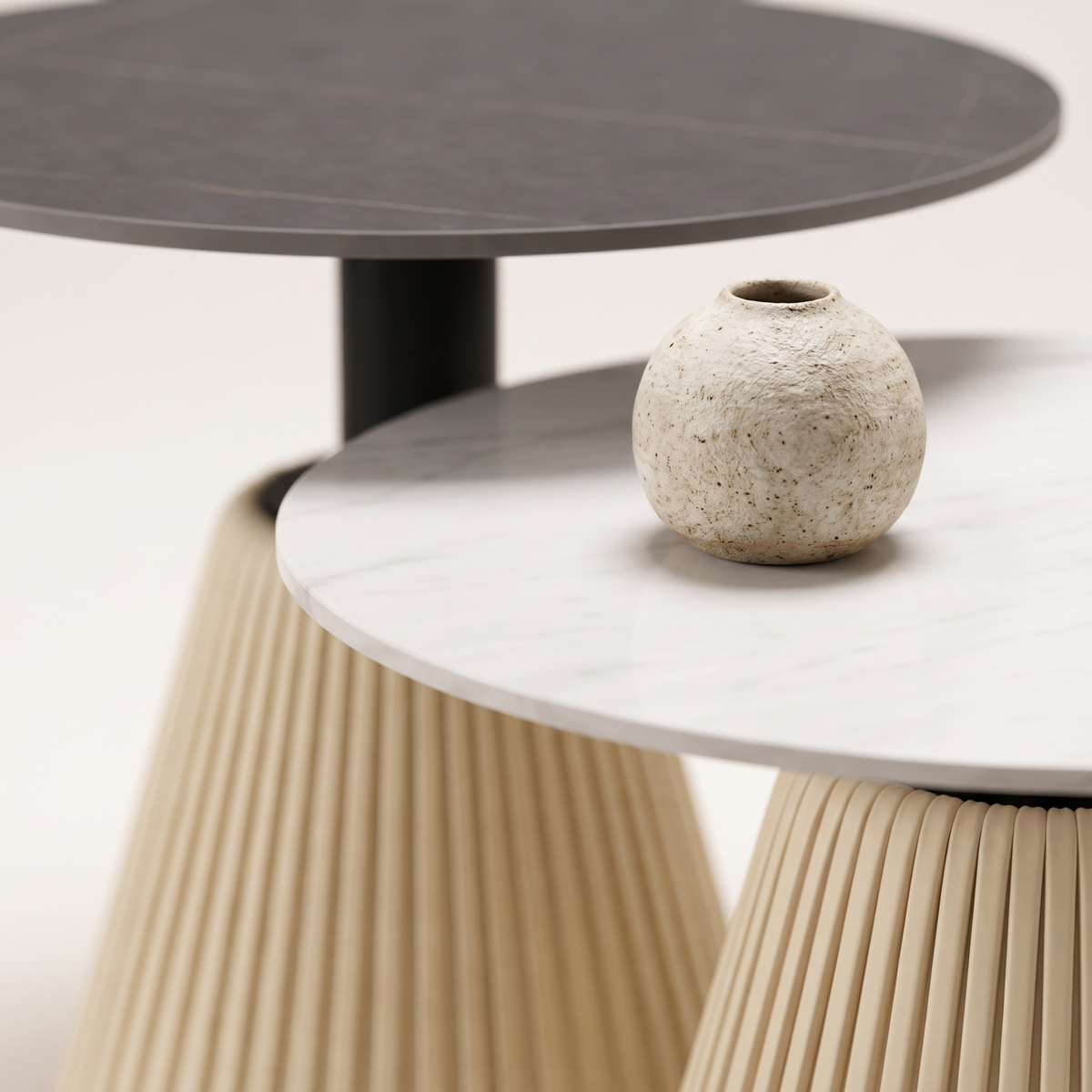 Round Coffee Table Set #11121-8, styled detail