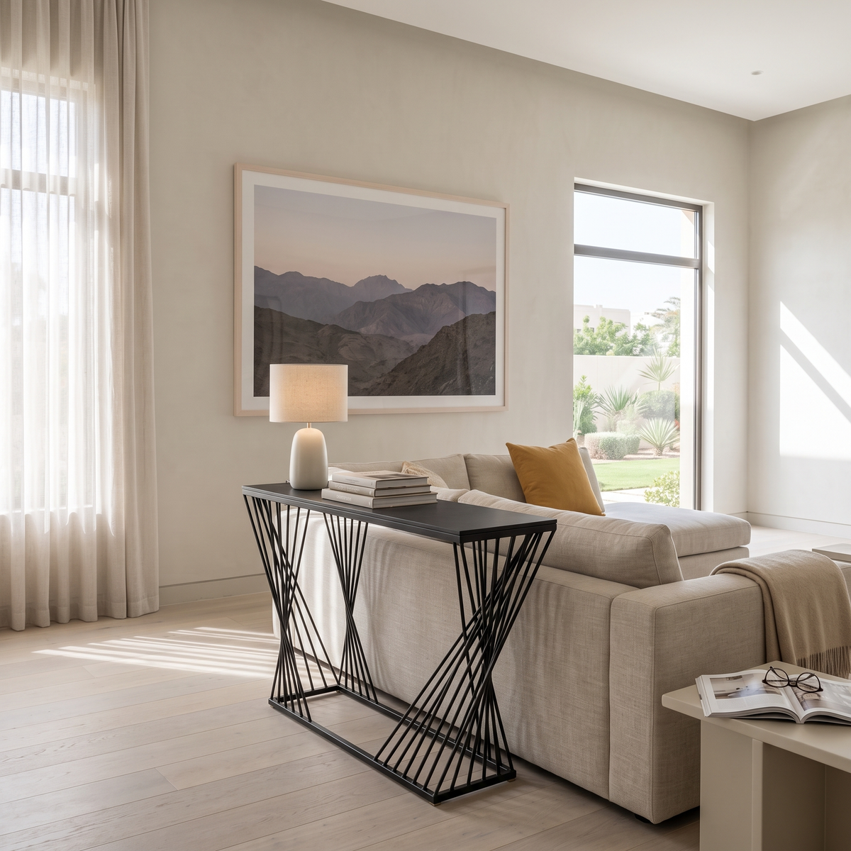 Geometric Console Table #C051, second room view