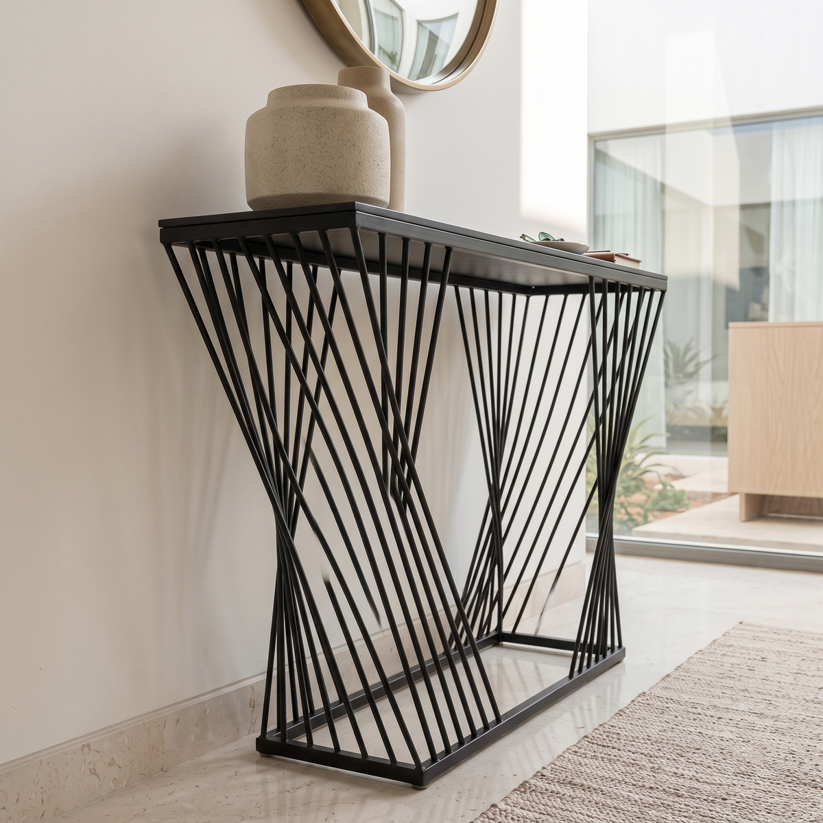 Geometric Console Table #C051, close view