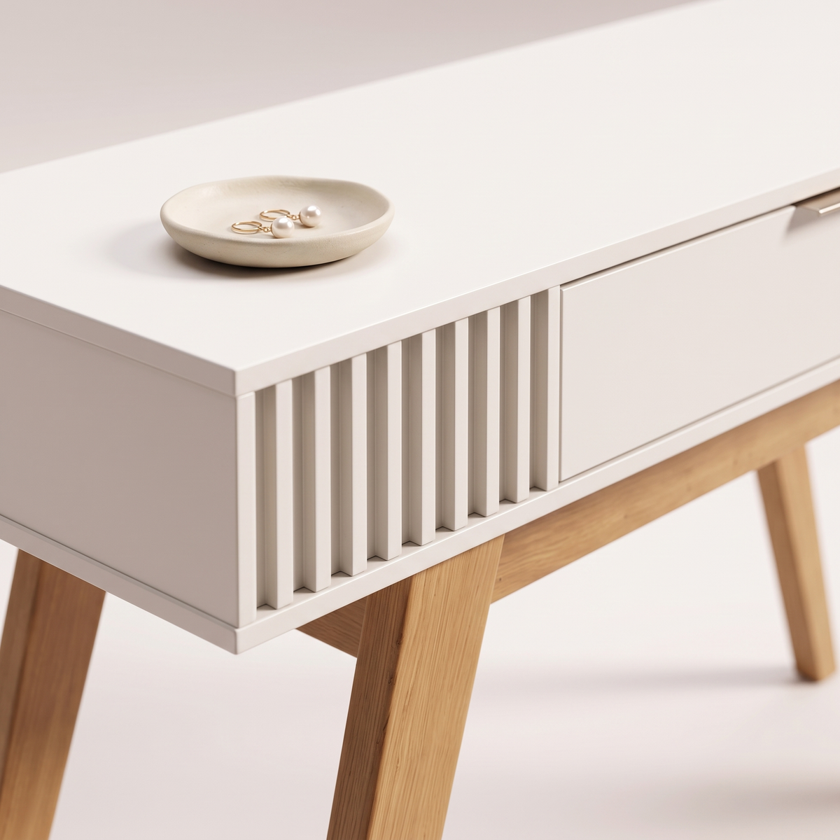 Rivera Modern Console Table, styled detail