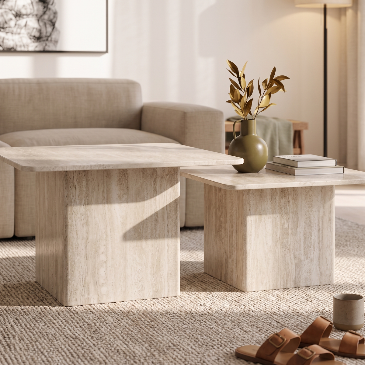Square Coffee Table Set #GT2579, close view