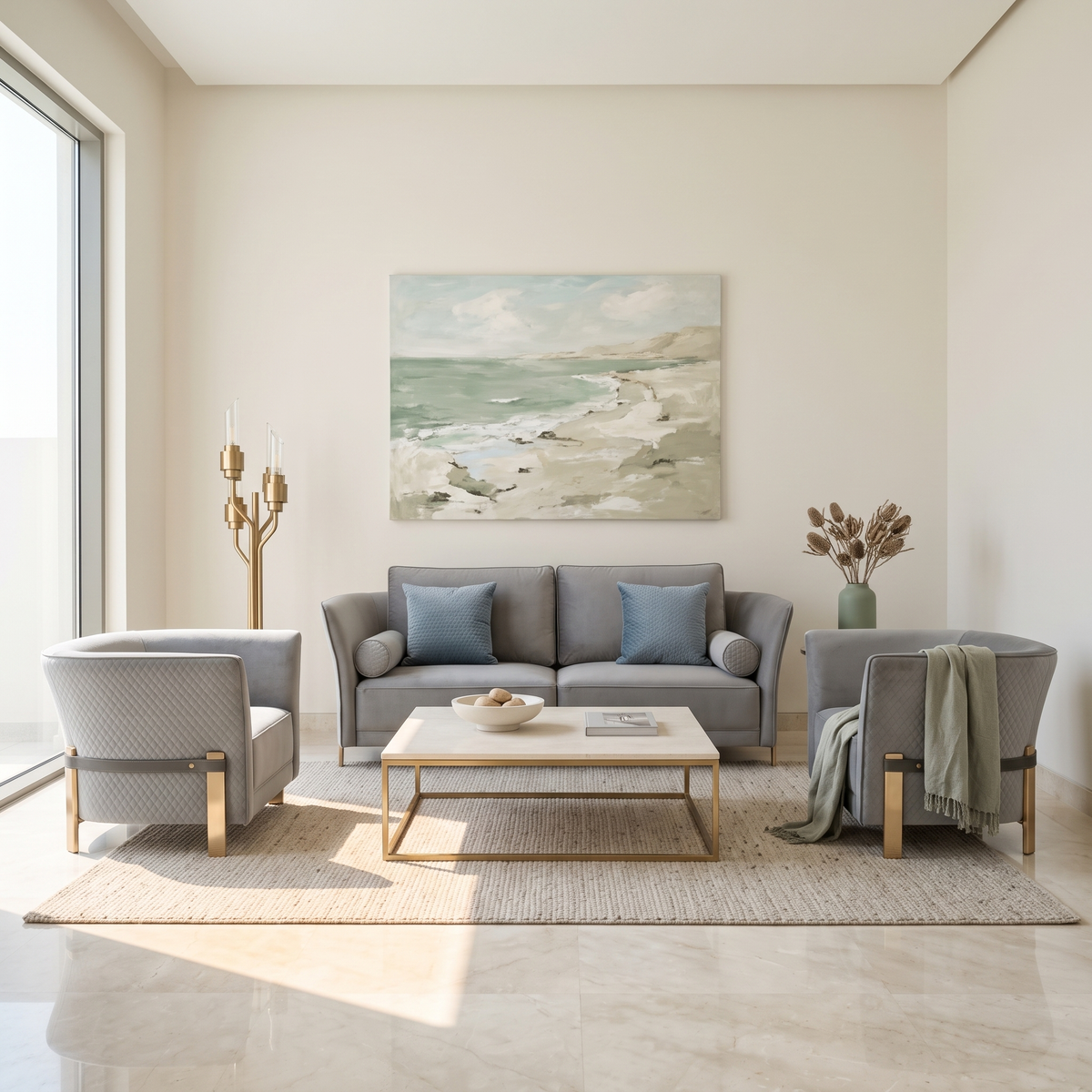Gray Living Room Set #E1875-1 in a Muscat home