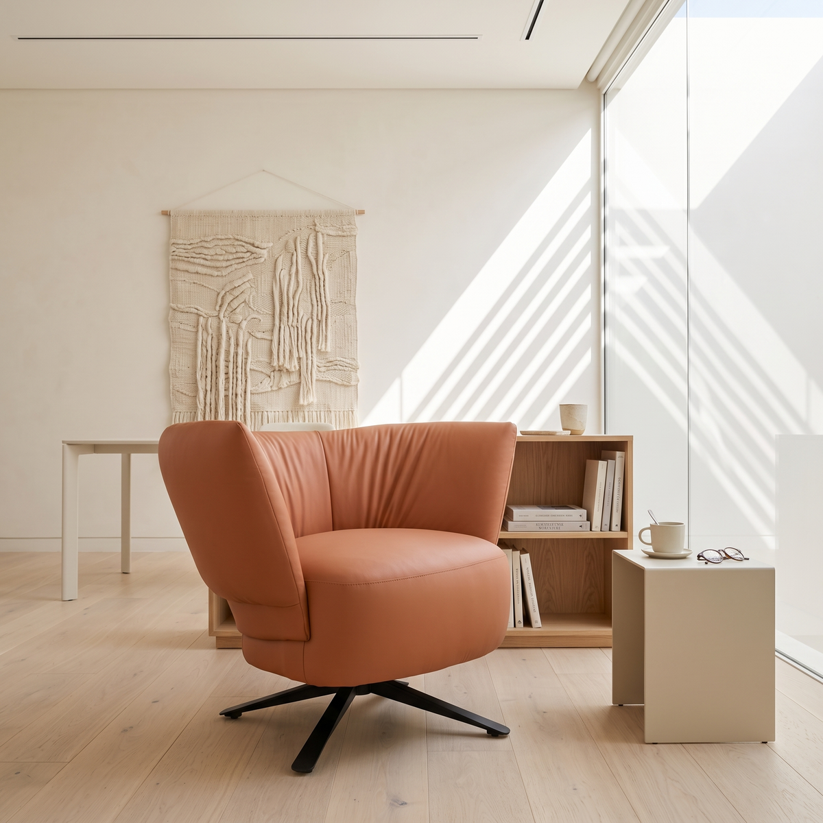 Orange Swivel Lounge Chair #EC-368, second room view