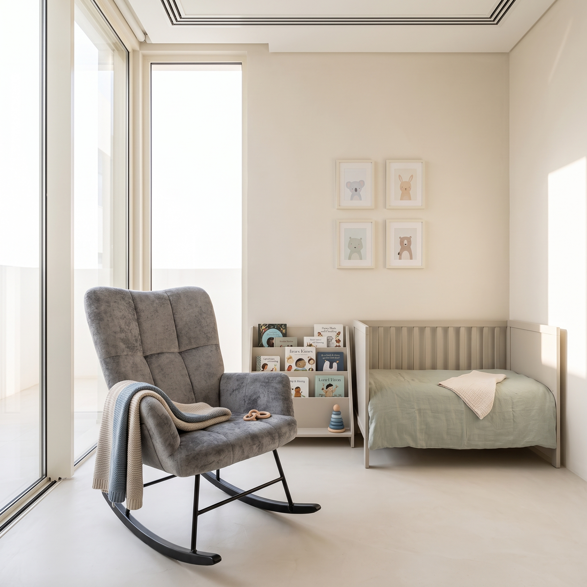 Grey Rocking Chair #JLC009, second room view
