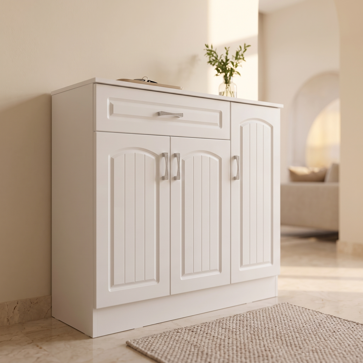 White Shoe Rack #C-05, close view