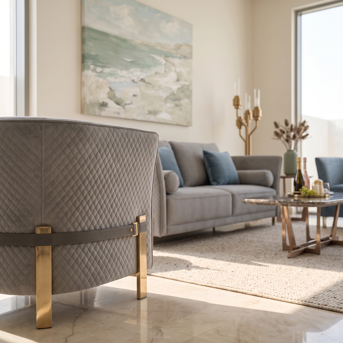 Gray Living Room Set #E1875-1, close view