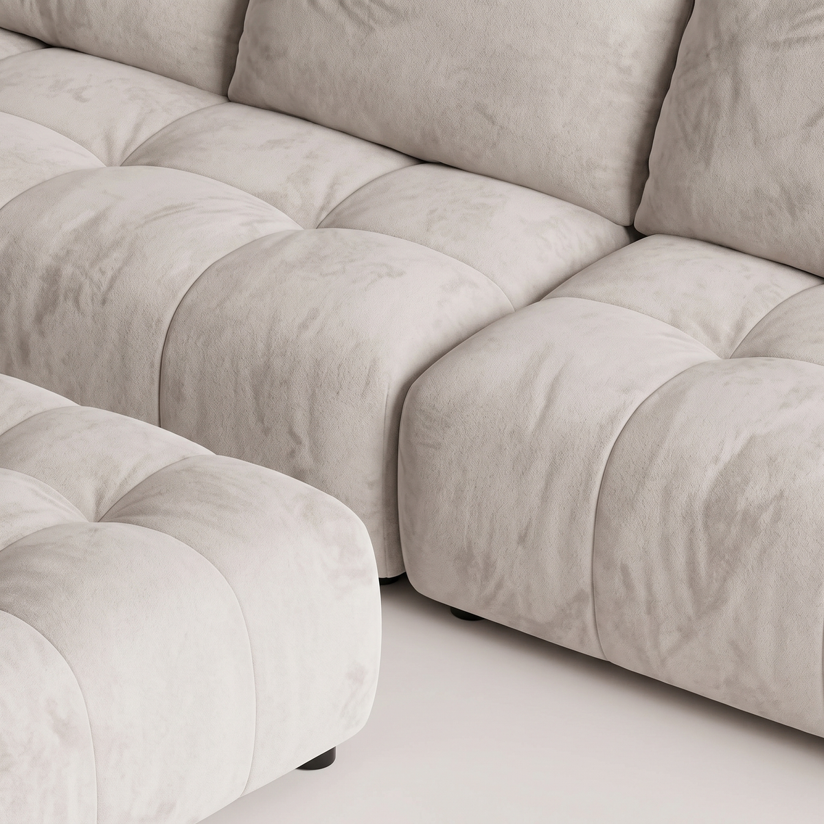 Beige Fabric Living Room Set #S8901B, material detail