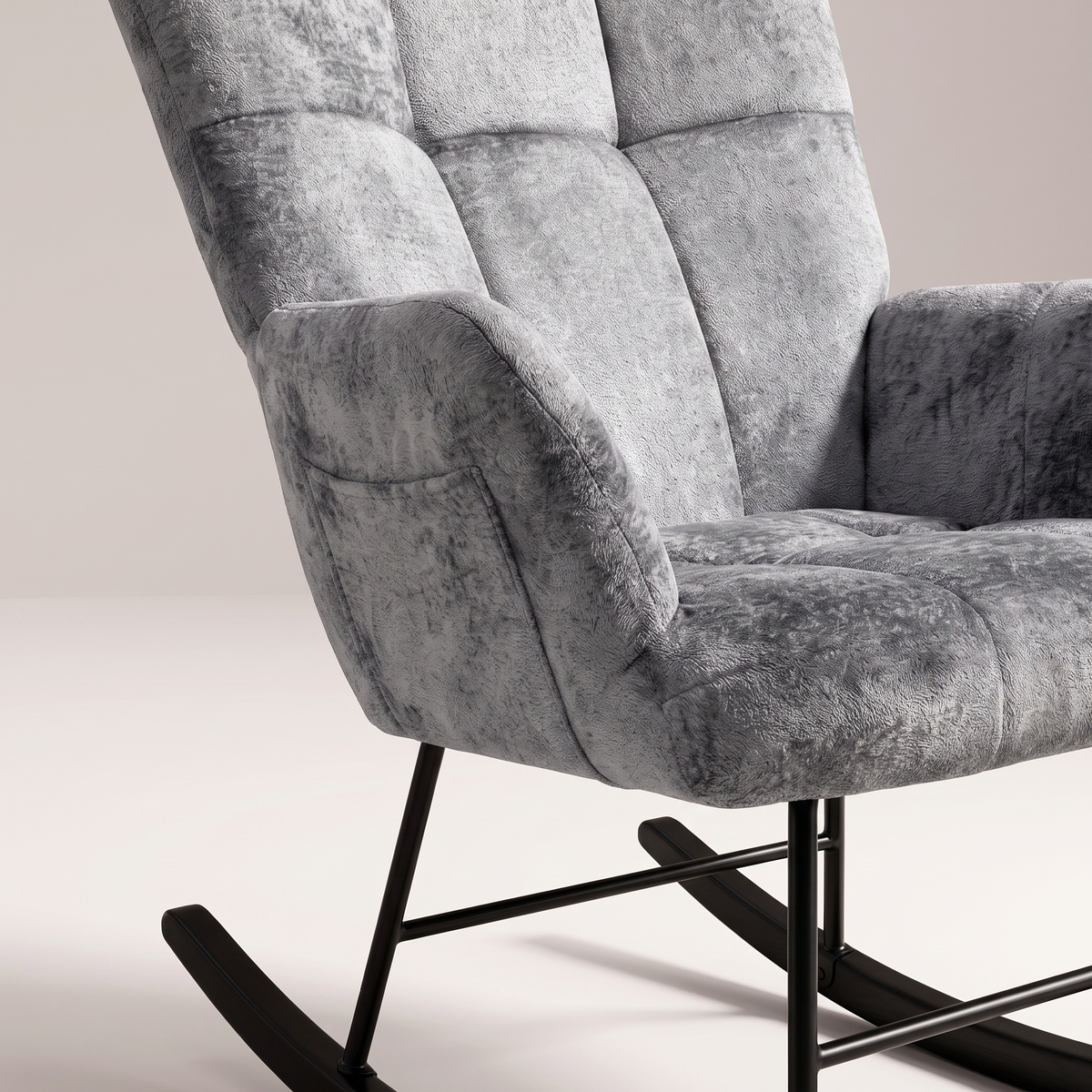 Grey Rocking Chair #JLC009, material detail