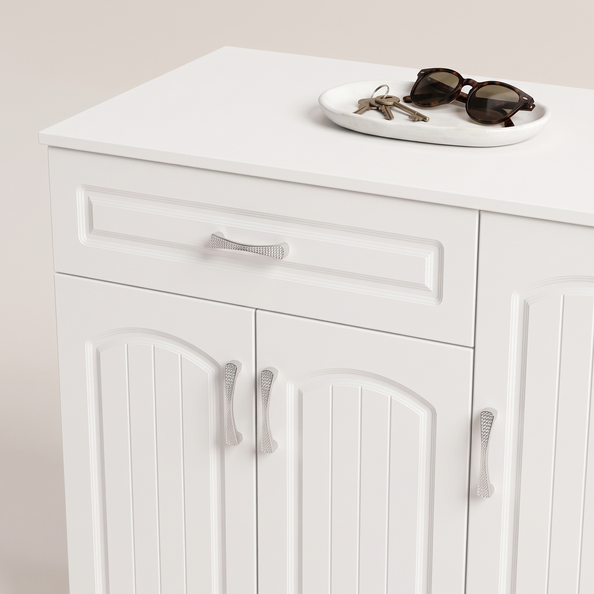 White Shoe Rack #C-05, styled detail