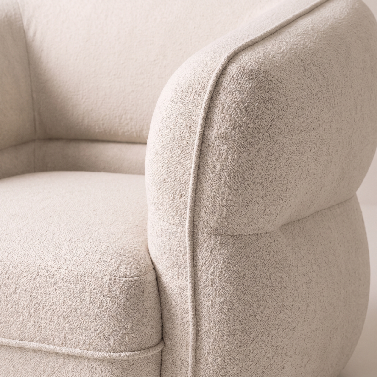 Cream Fabric Living Room Chair, material detail