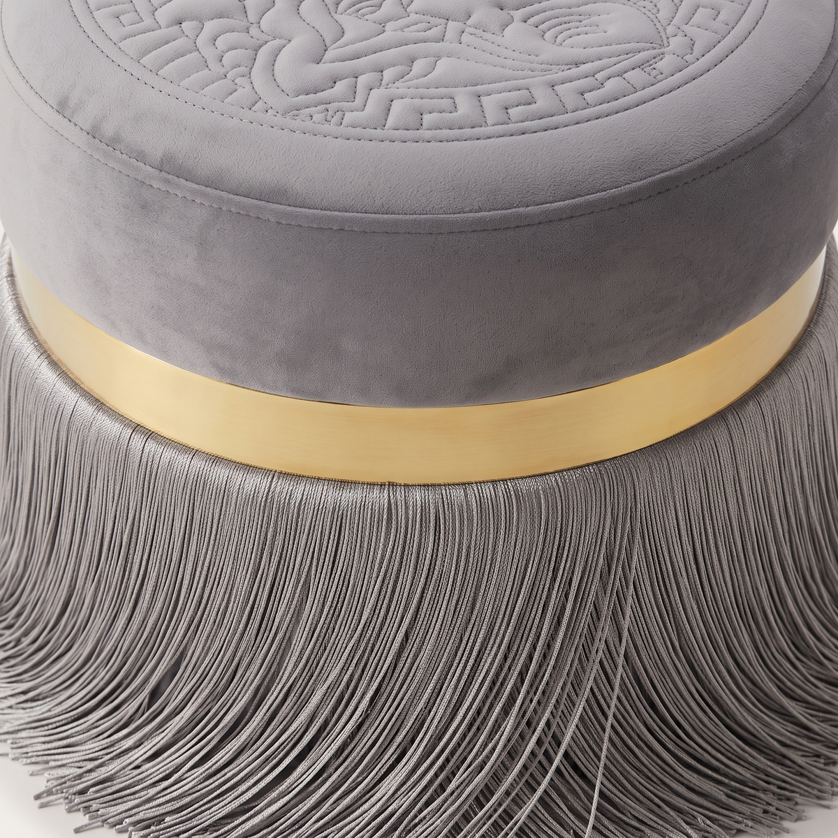 Charisma Grey Pouf, material detail