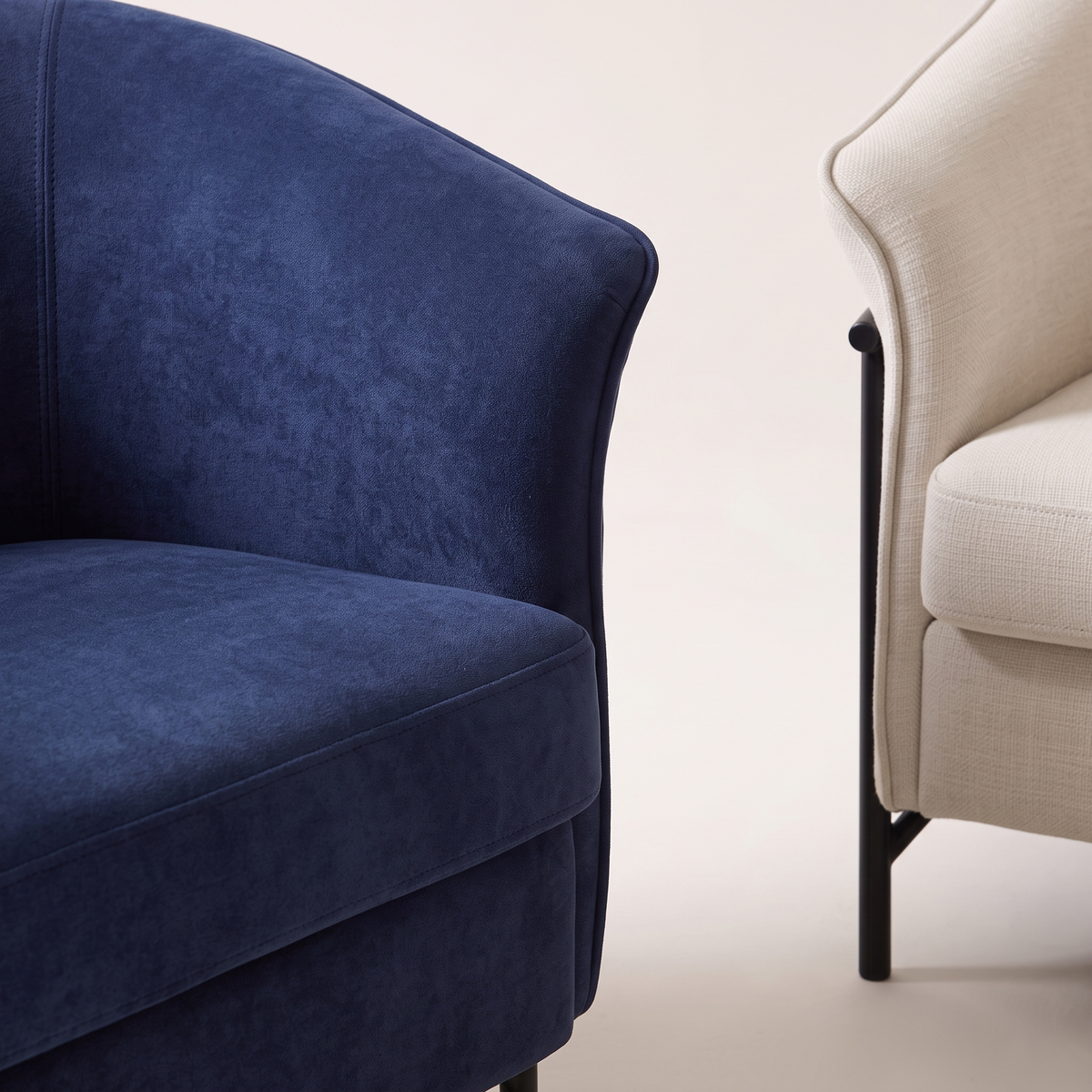 Beige and Blue Living Room Set #E1965, material detail