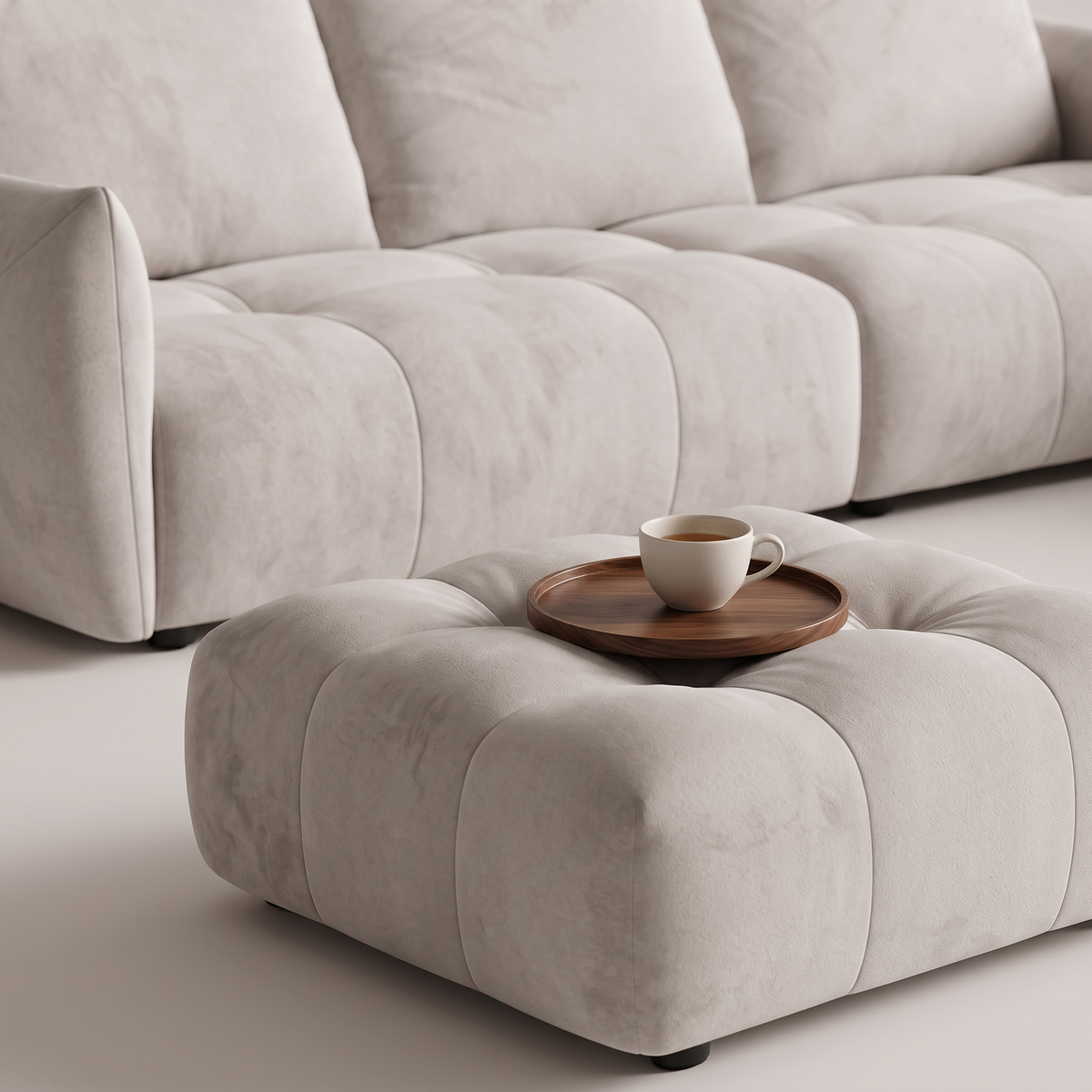 Beige Fabric Living Room Set #S8901B, styled detail