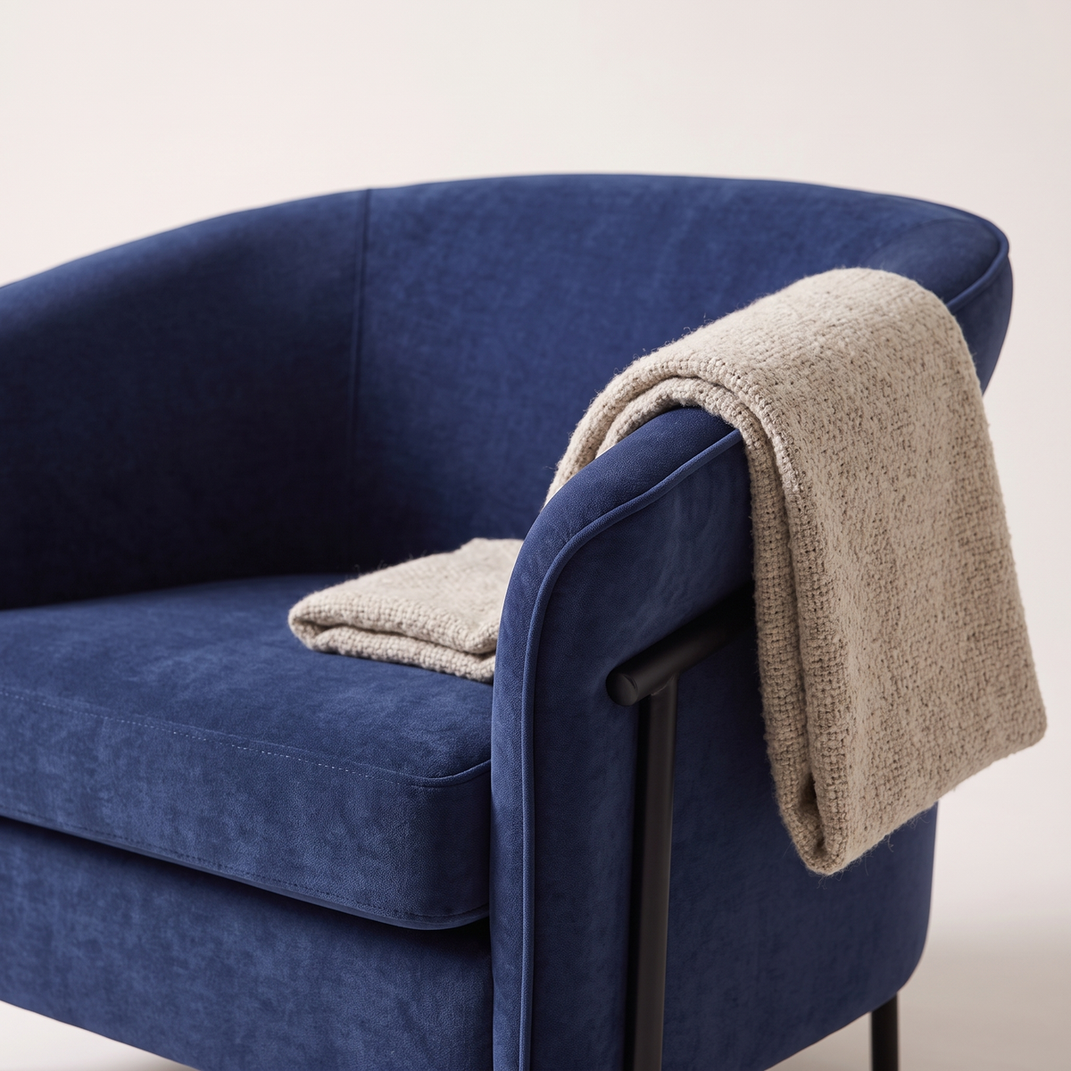 Beige and Blue Living Room Set #E1965, styled detail