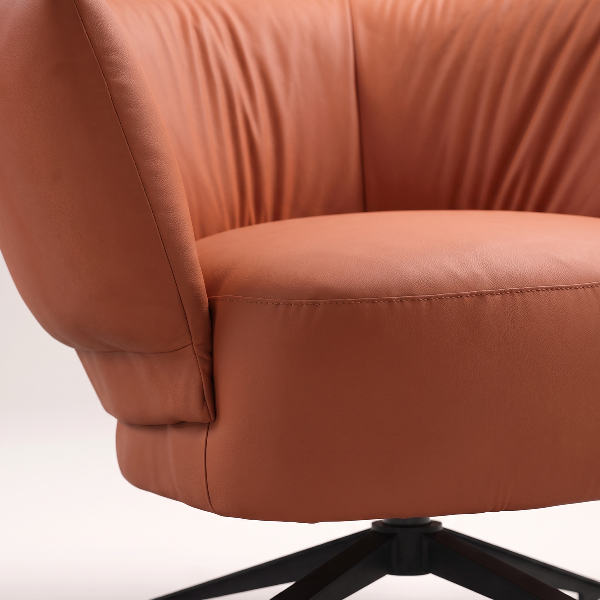 Orange Swivel Lounge Chair #EC-368, material detail