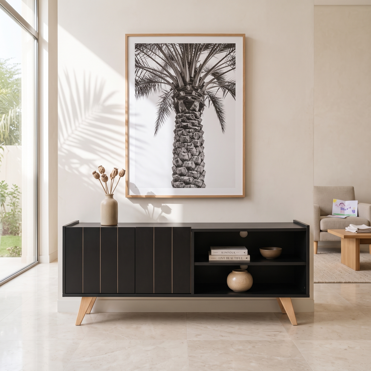 Space Black TV Stand in a Muscat home