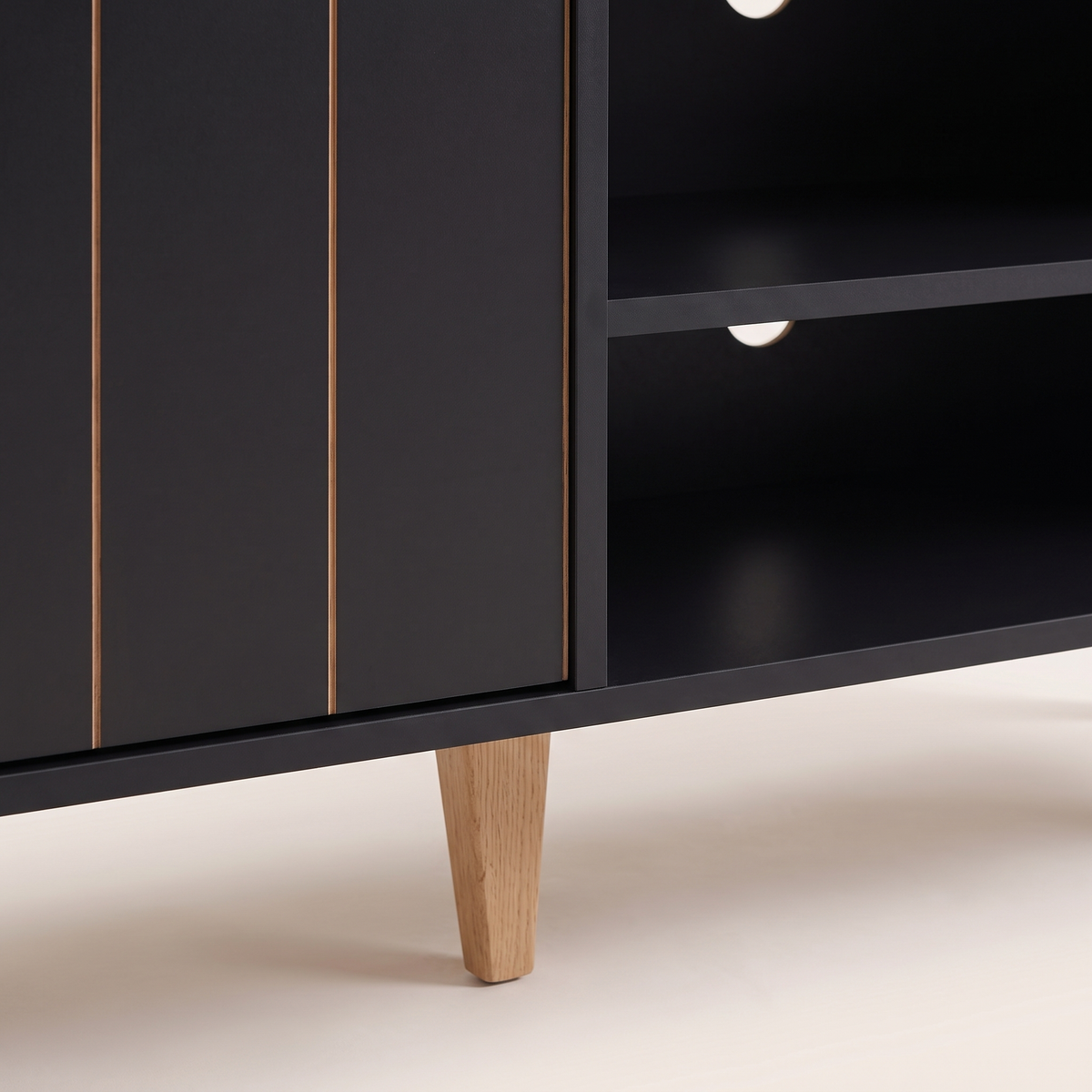 Space Black TV Stand, material detail