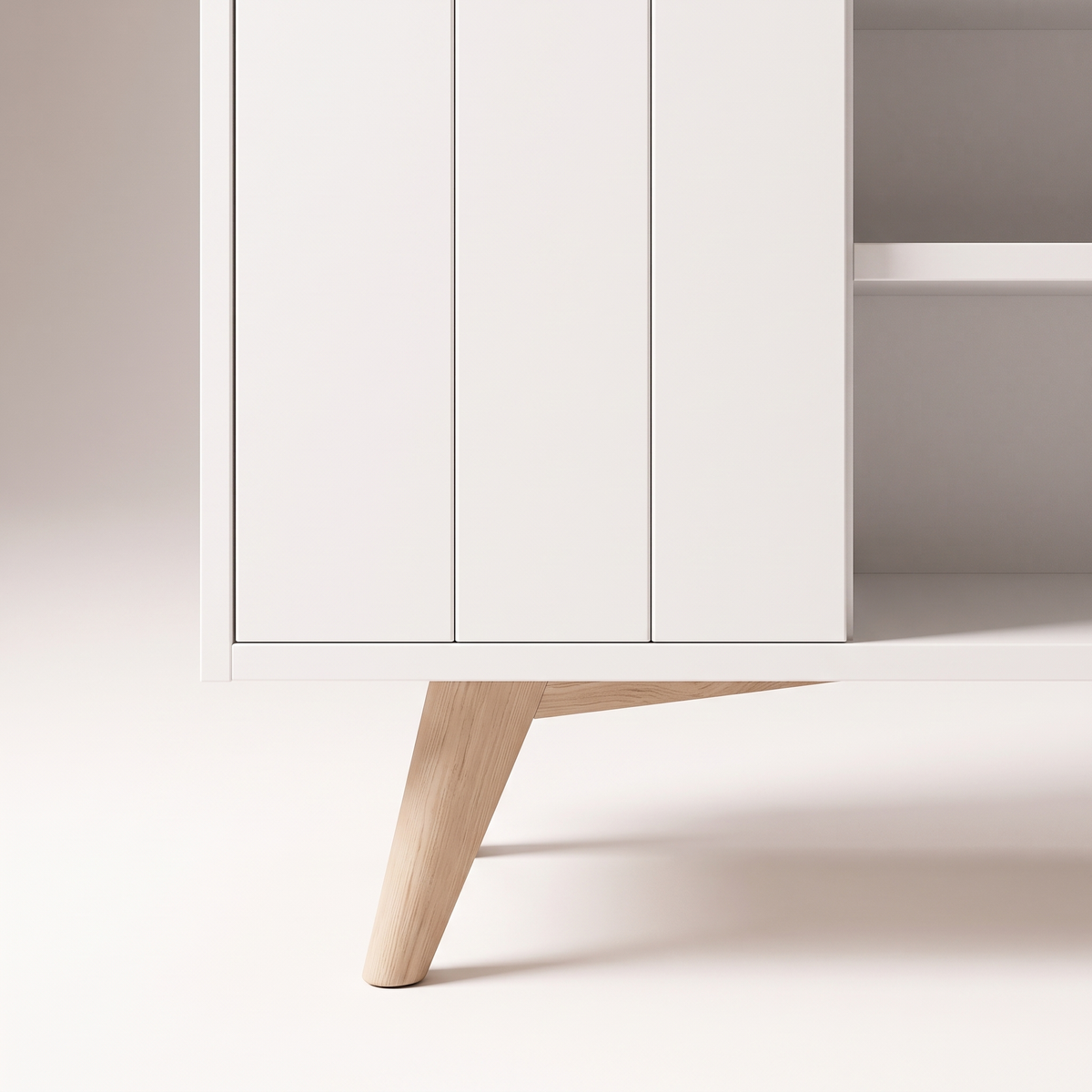 Space White TV Stand, material detail