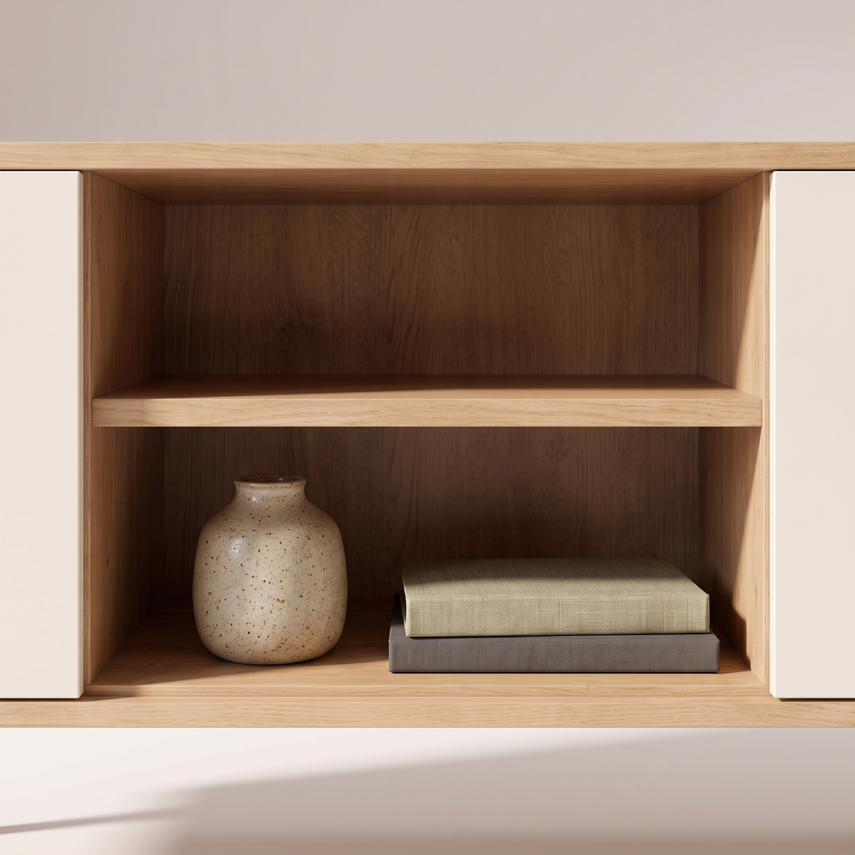 River TV Stand, styled detail