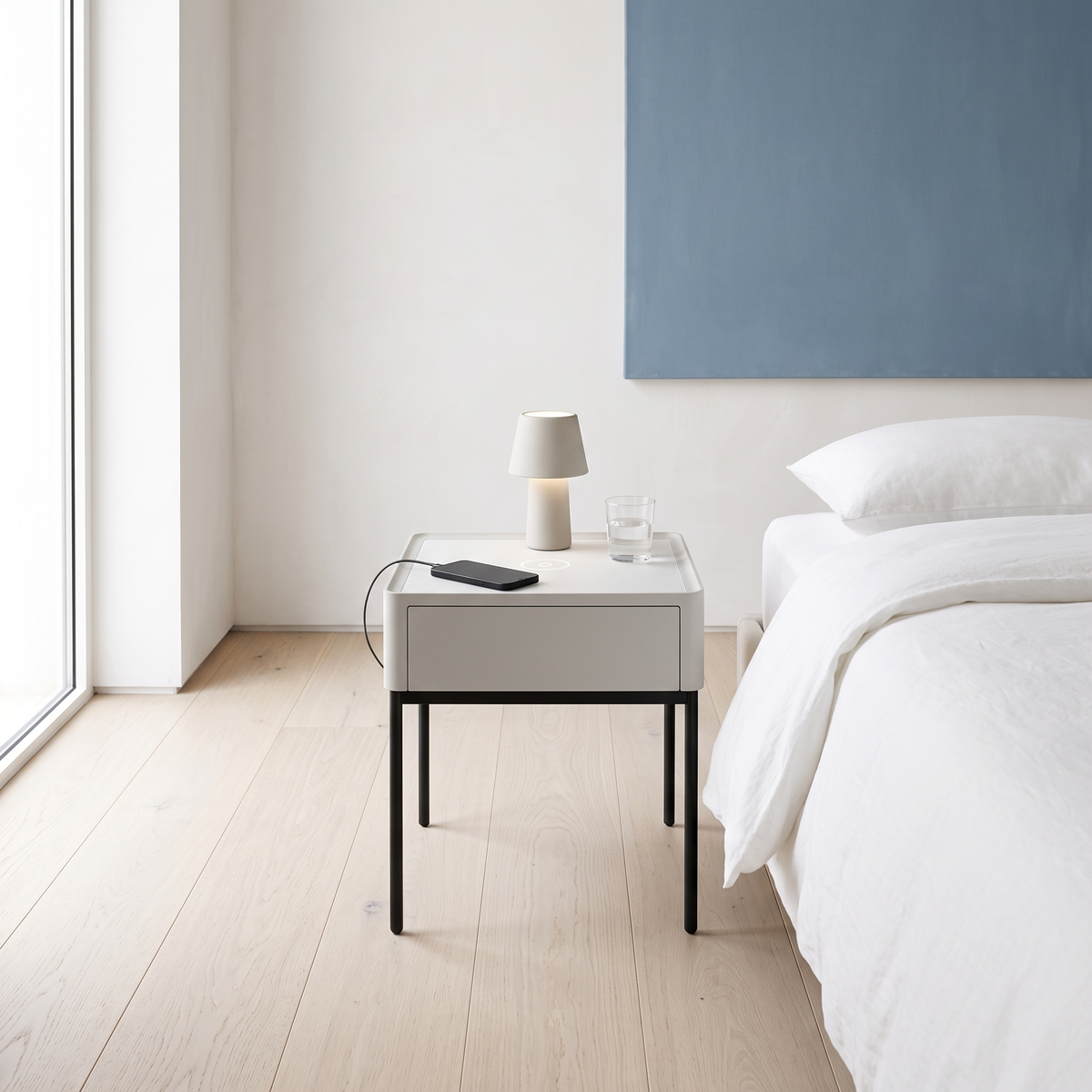 Nightstand with Wireless Charging #CT-15 in a Muscat home