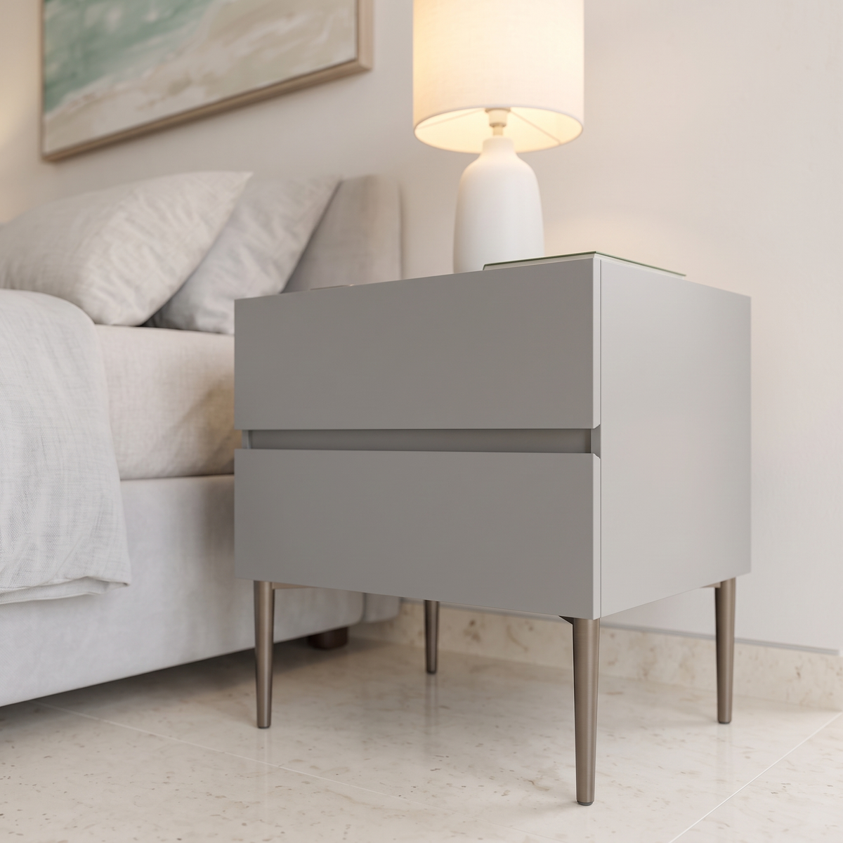 Nightstand with Wireless Charging #CT-28, close view