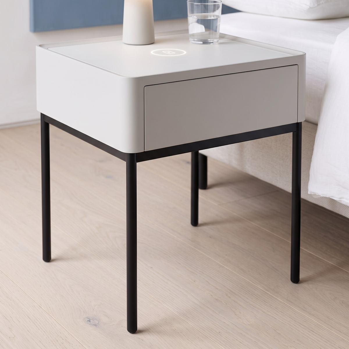 Nightstand with Wireless Charging #CT-15, close view