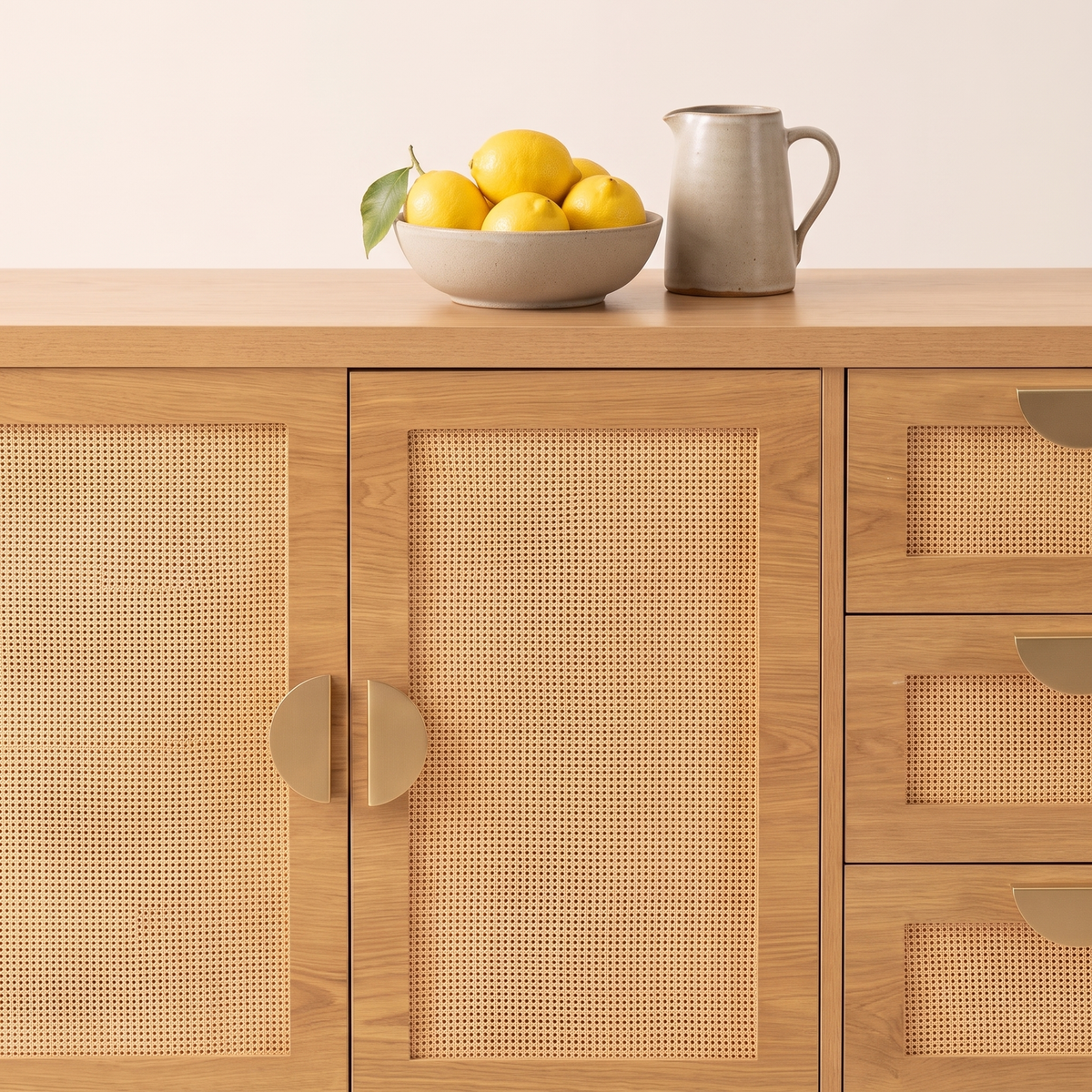 Low Storage Cabinet #25006, styled detail
