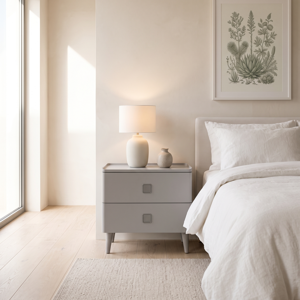 Volcanic Ash Bedside Table in a Muscat home