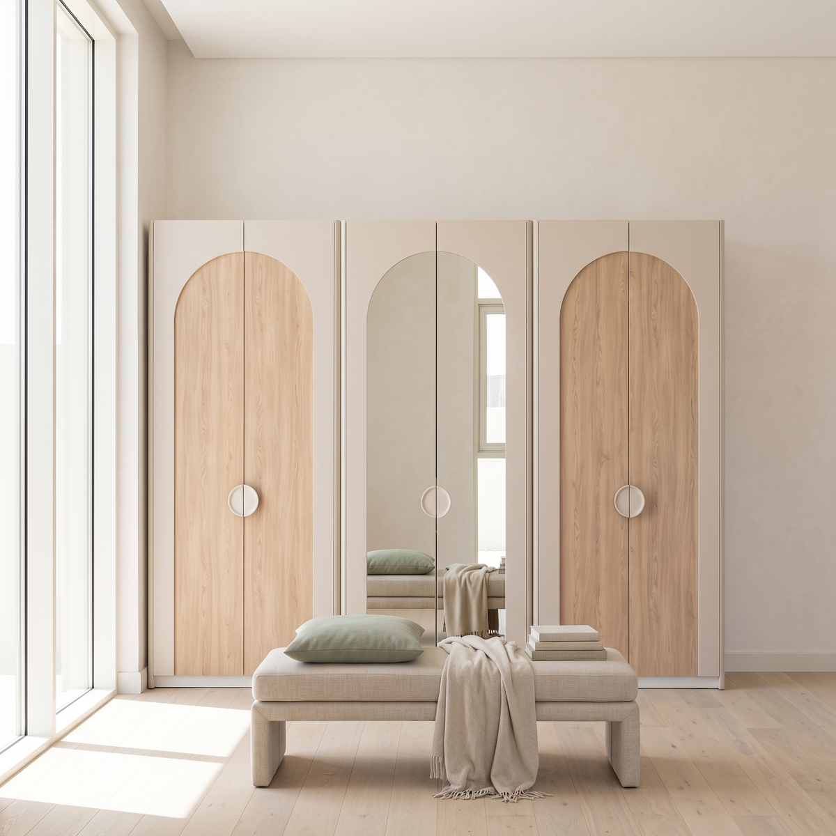 Milos 6 Door Mirrored Wardrobe in a Muscat home