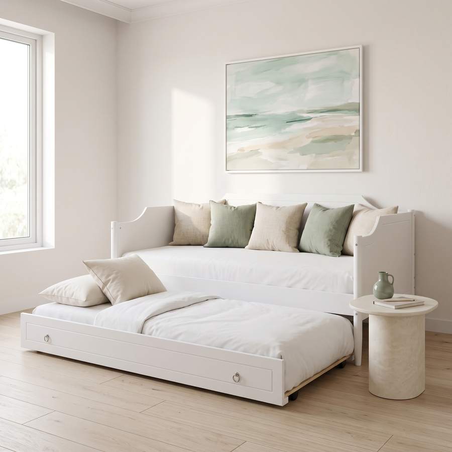 White Twin Daybed with Trundle #MG0016