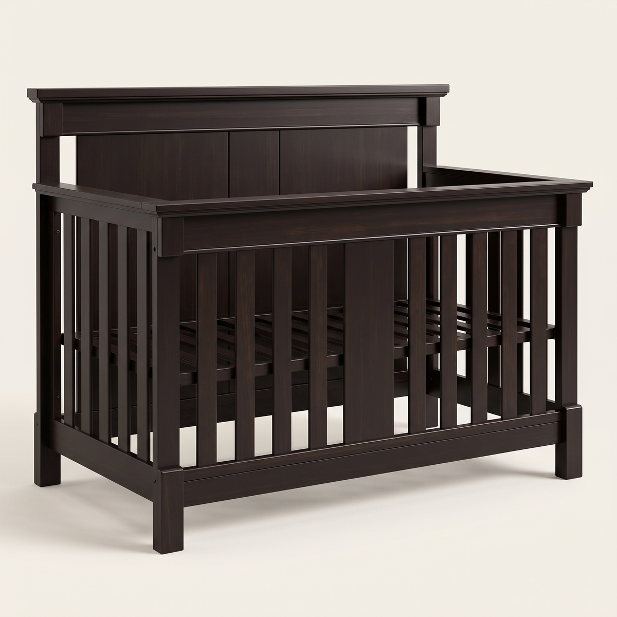 Foldable Black Baby Crib #GH-102, studio view