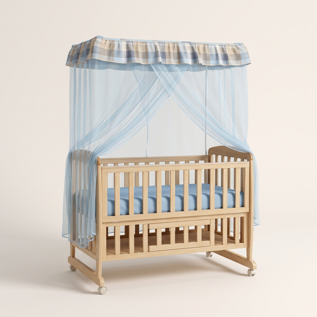 Foldable Baby Crib #D68, studio view