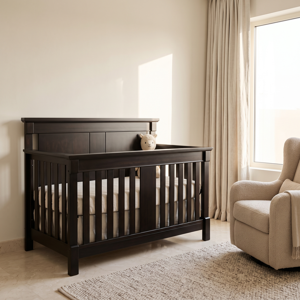 Foldable Black Baby Crib #GH-102, second room view