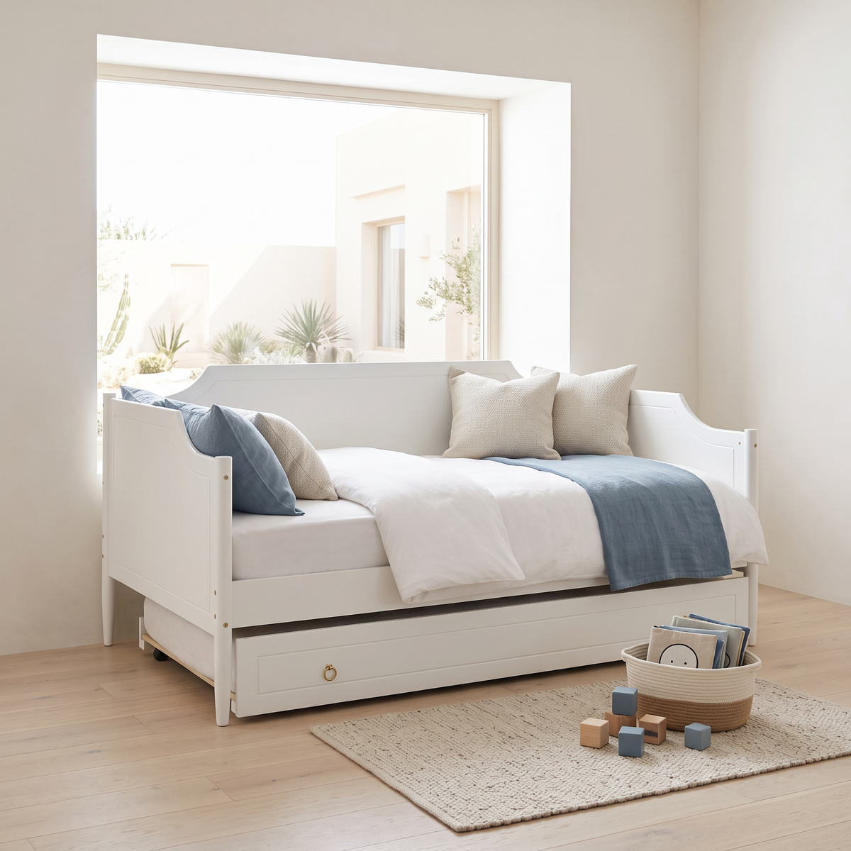White Twin Daybed with Trundle #MG0016, second room view