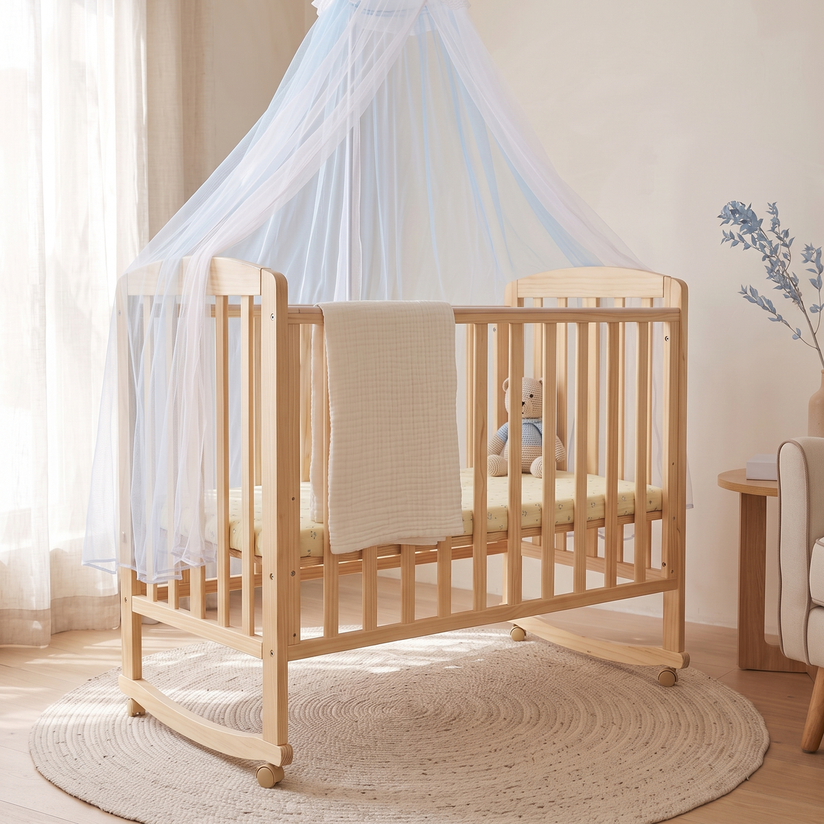 Foldable Baby Crib #9882Y, close view