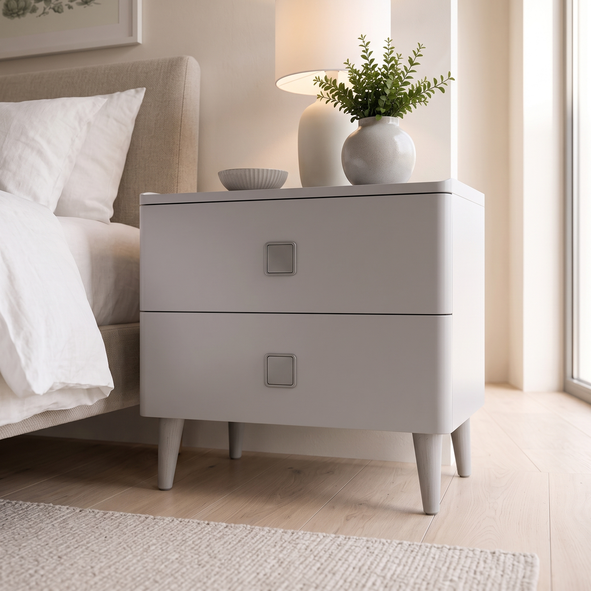 Volcanic Ash Bedside Table, close view
