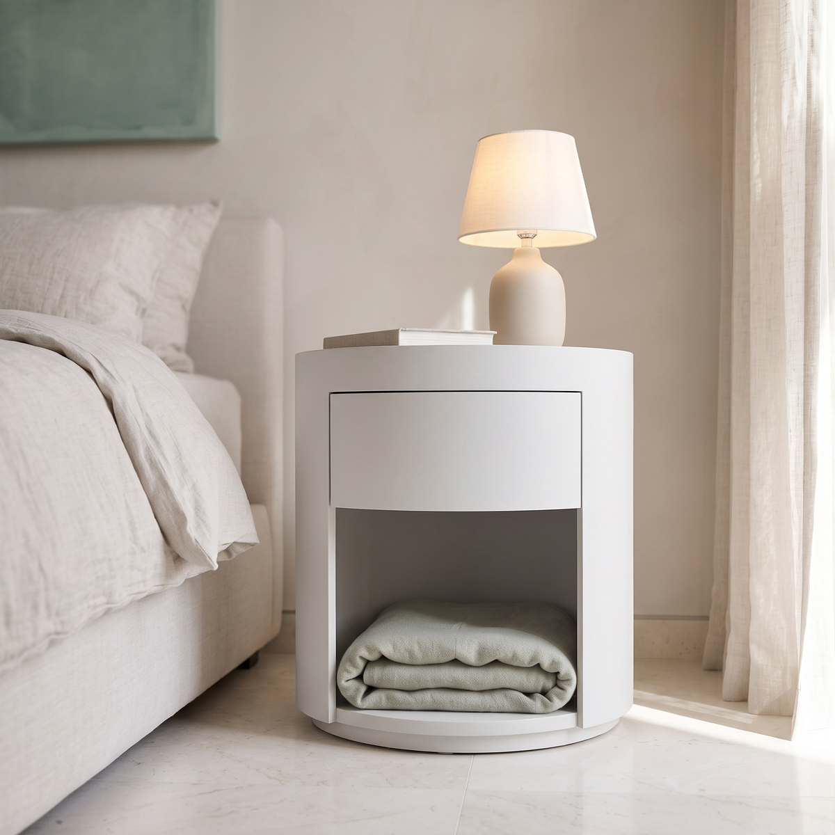 White Nightstand #212, close view