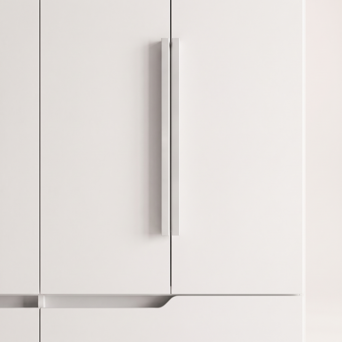 Doble White 4 Door Wardrobe, material detail