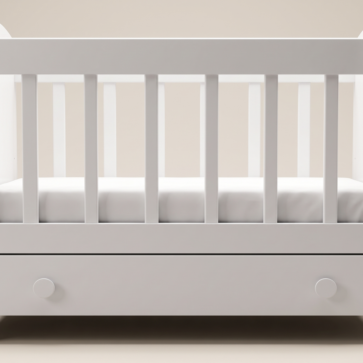 White Foldable Baby Crib #GW-502AW, material detail