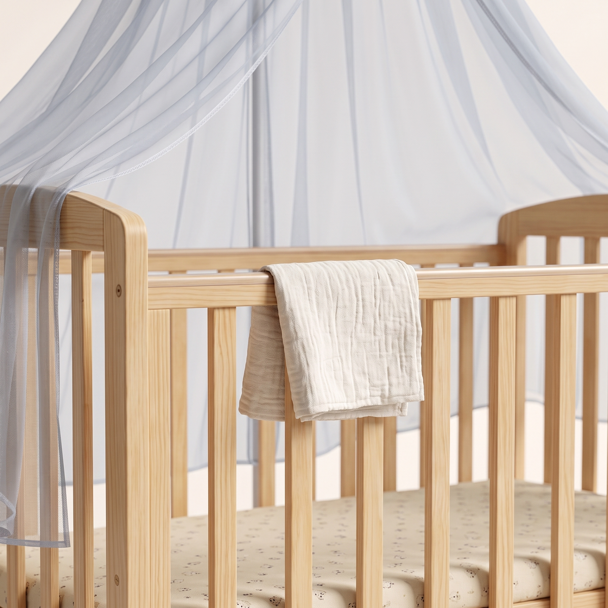 Foldable Baby Crib #9882Y, styled detail