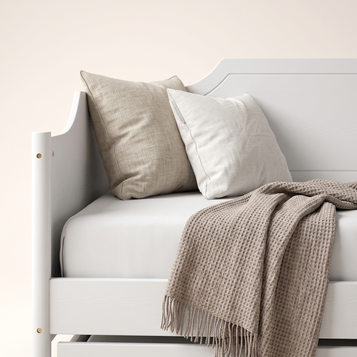 White Twin Daybed with Trundle #MG0016, styled detail