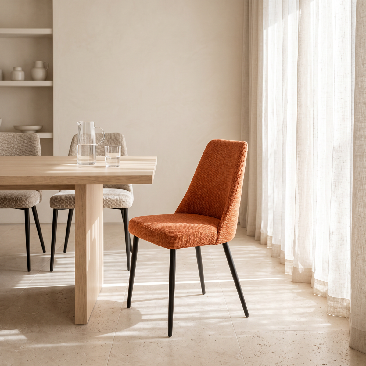 Orange Dining Chair #WY-C64 in a Muscat home
