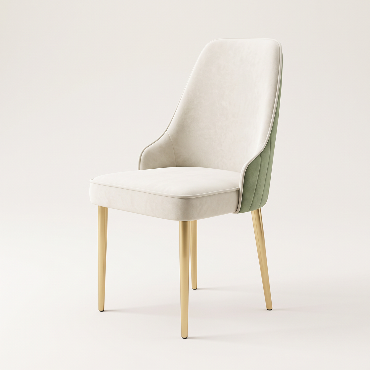 Velvet Upholstery Dining Chair #D021, studio view