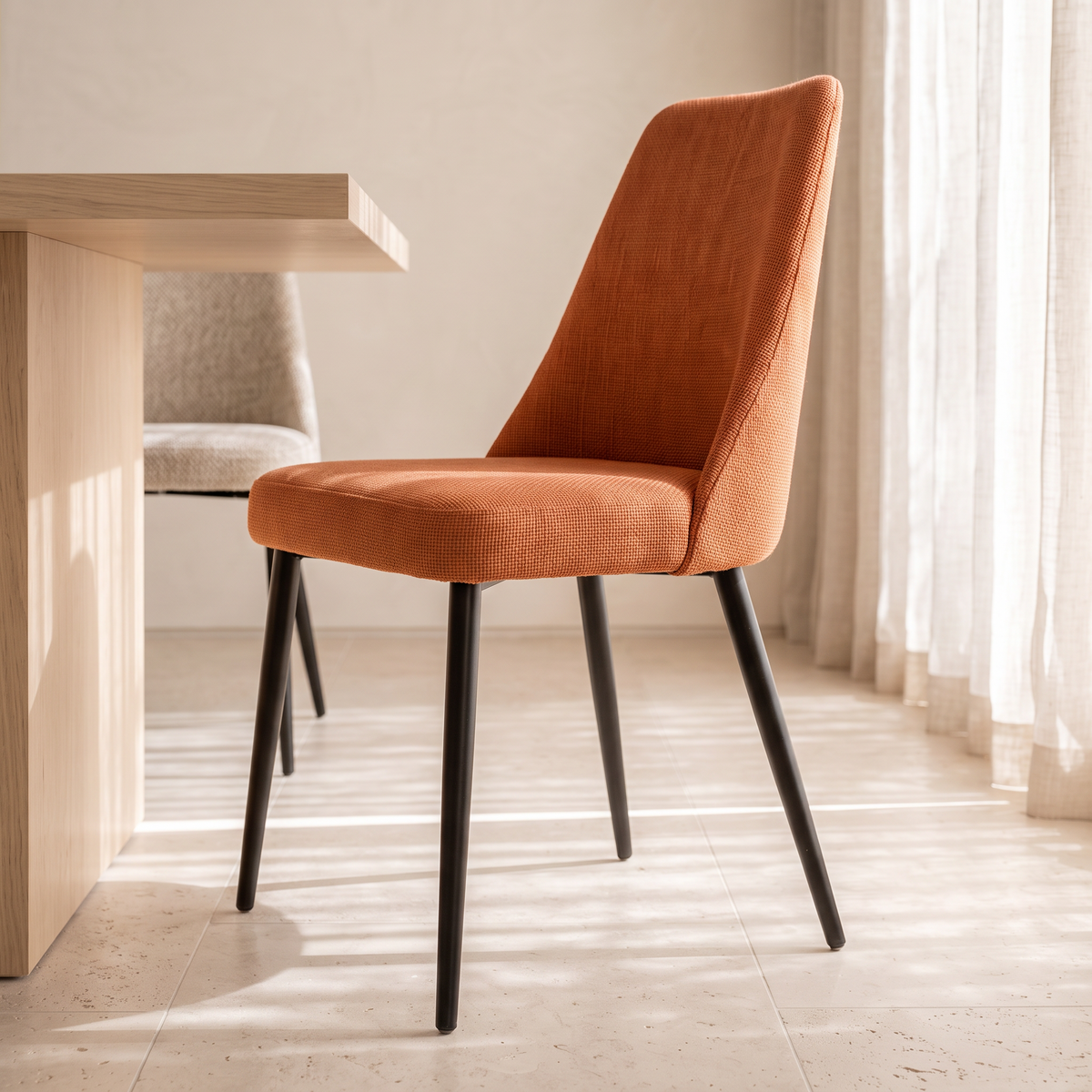 Orange Dining Chair #WY-C64, close view