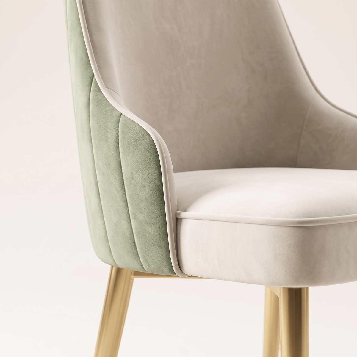 Velvet Upholstery Dining Chair #D021, material detail