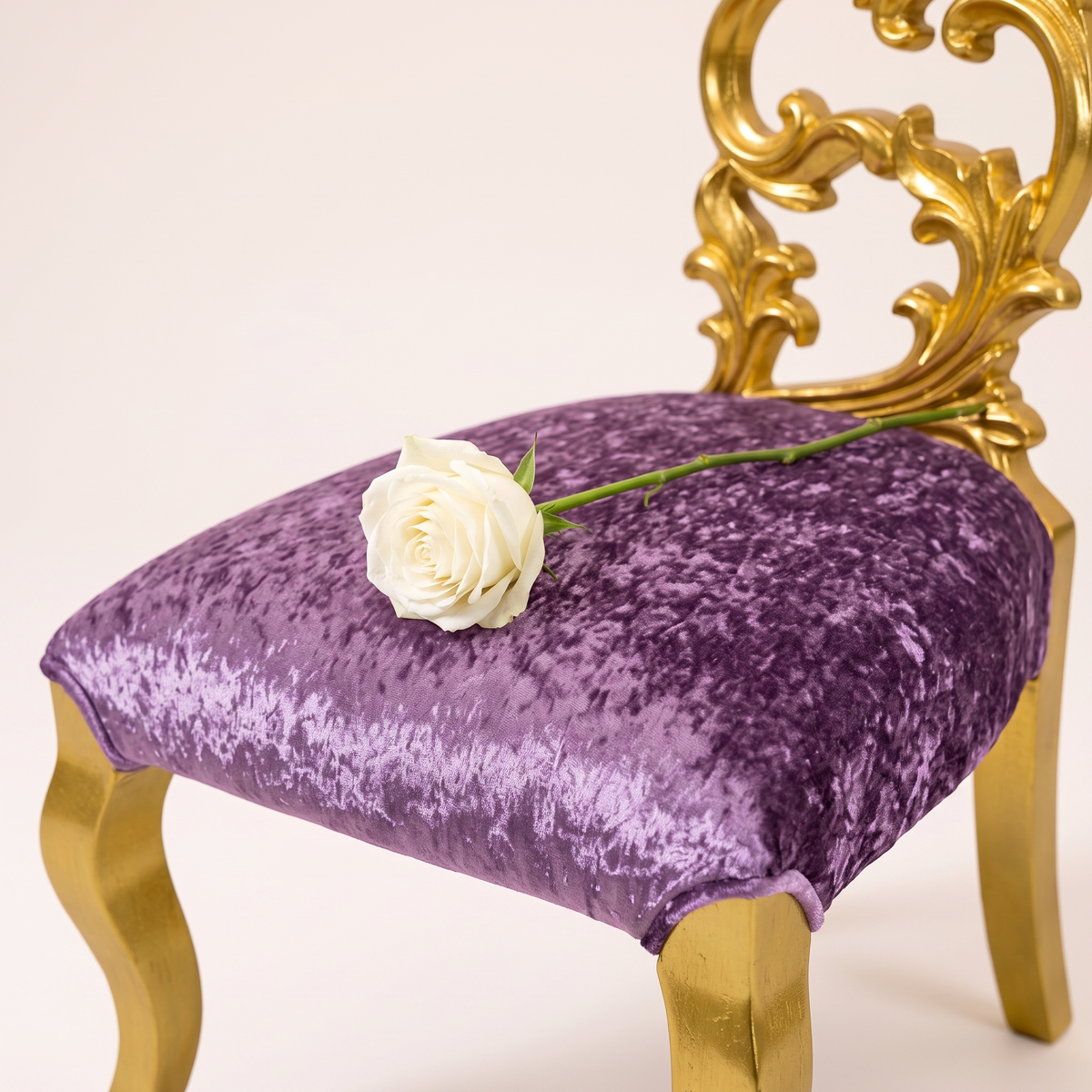 Luxury Velvet Dining Chair, styled detail