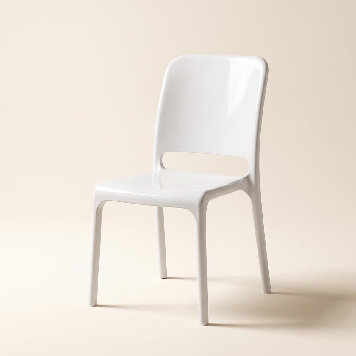 Xena White Visitor Chair, studio view